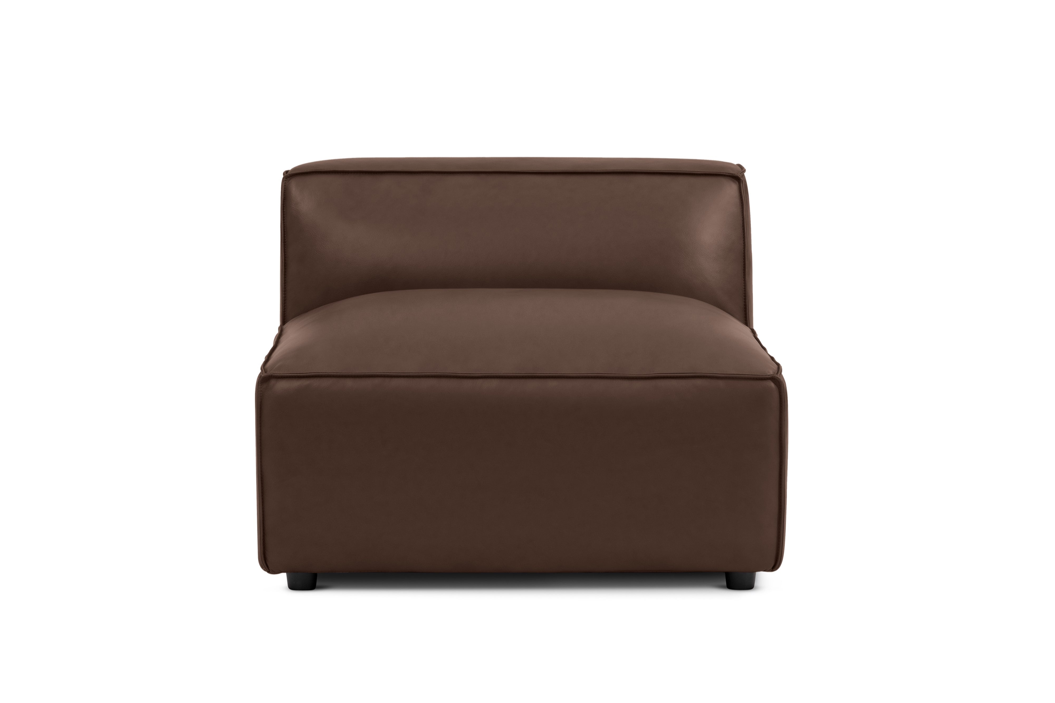 Valencia Nathan Full Aniline Leather Armless Piece, Dark Chocolate