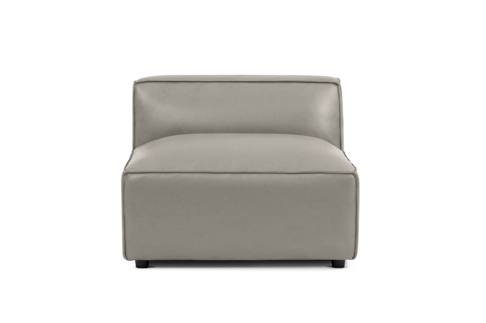 Valencia Nathan Full Aniline Leather Armless Piece, Light Grey