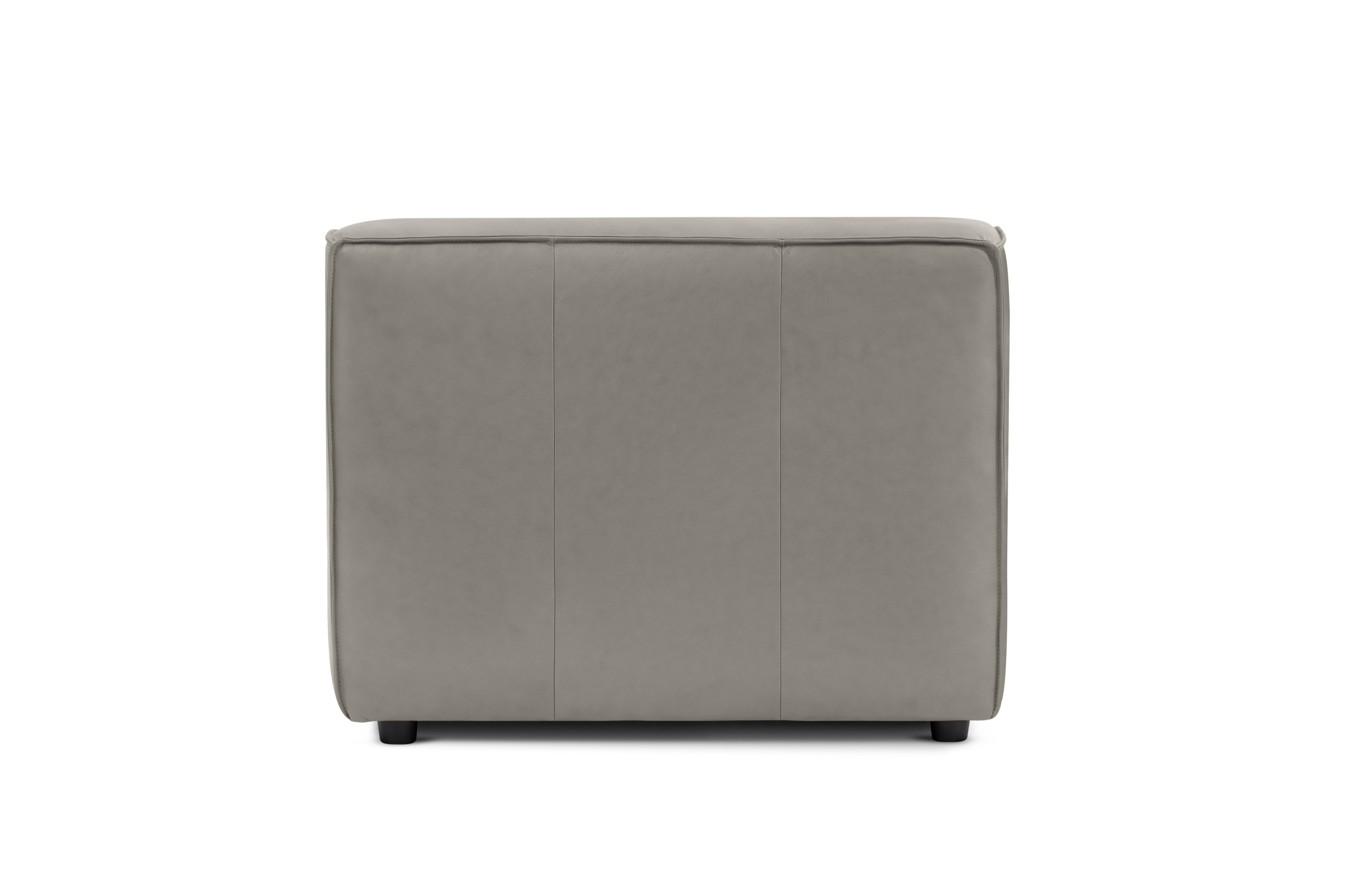 Valencia Nathan Full Aniline Leather Armless Piece, Light Grey