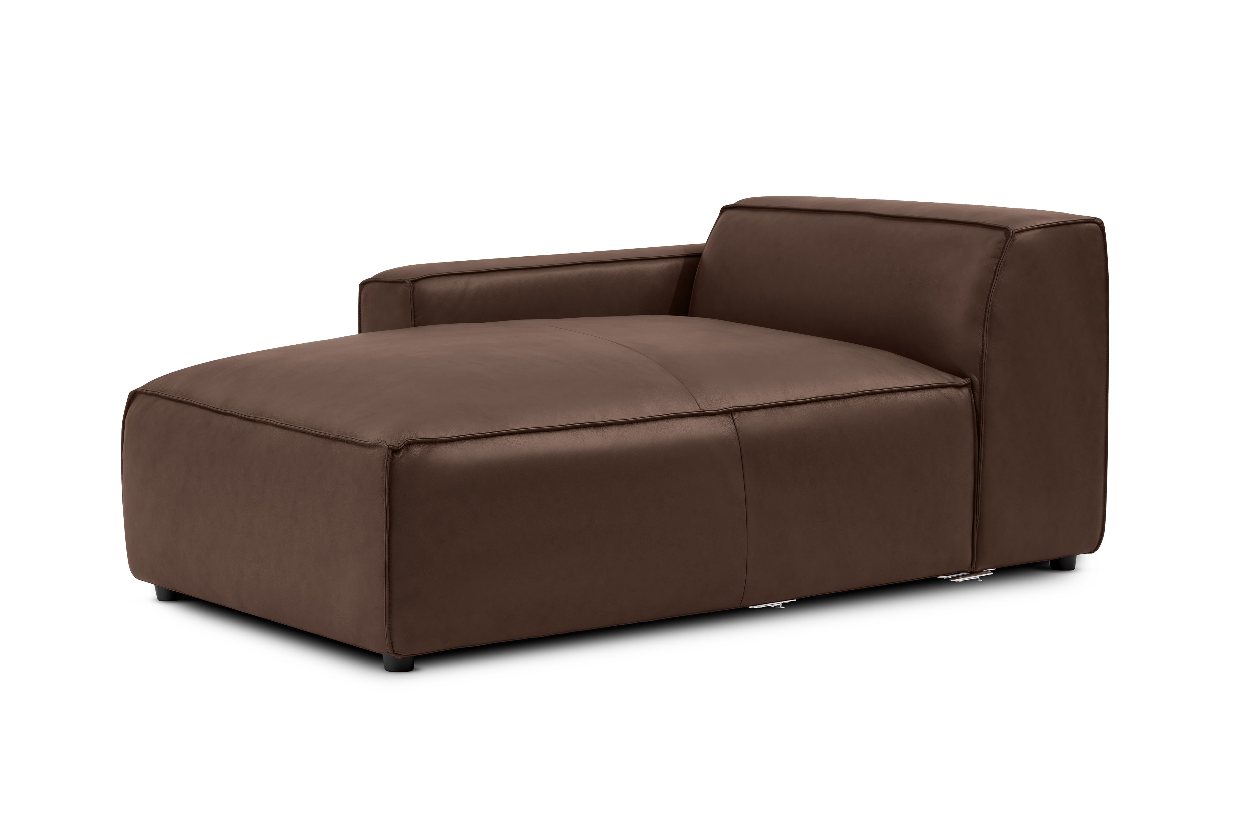 Valencia Nathan Full Aniline Leather Left-Chaise Piece, Dark Chocolate