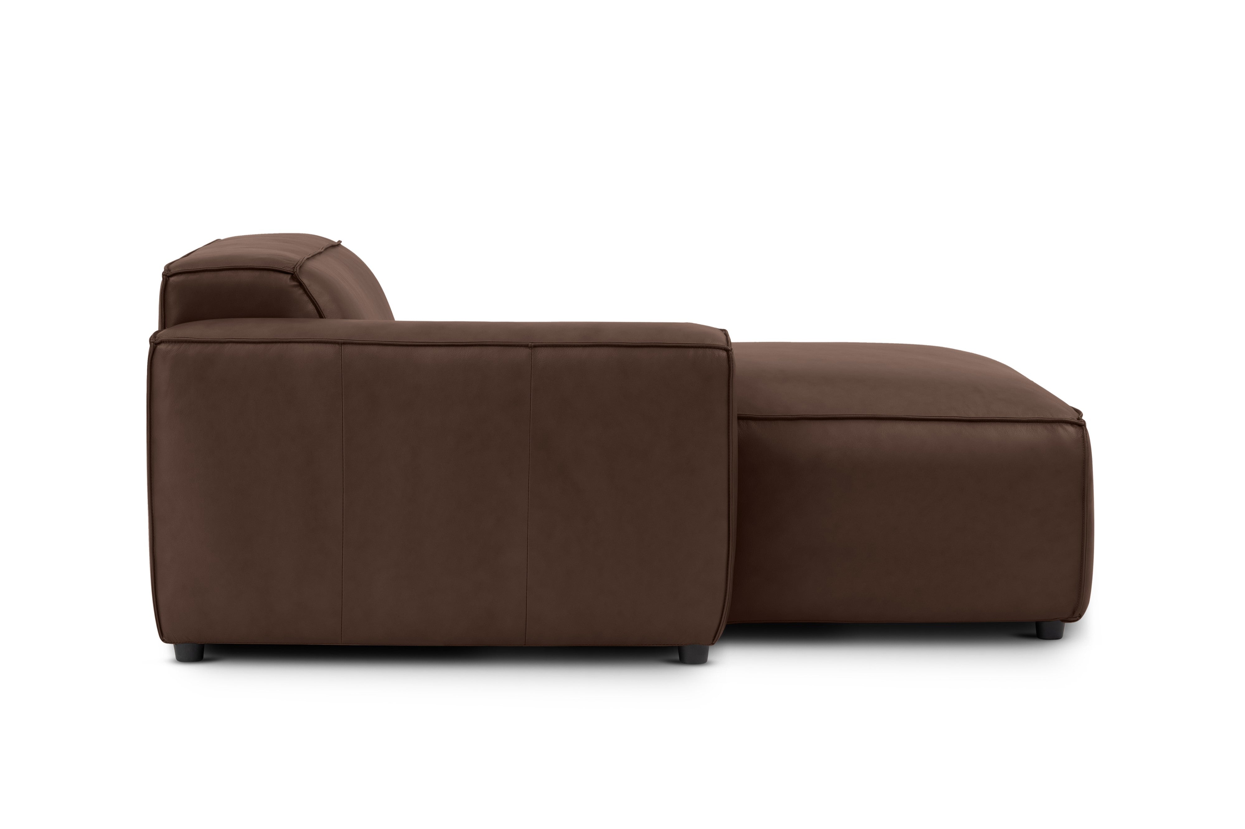 Valencia Nathan Full Aniline Leather Left-Chaise Piece, Dark Chocolate