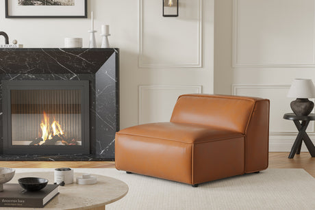 Nathan Leather Armless Sofa Module