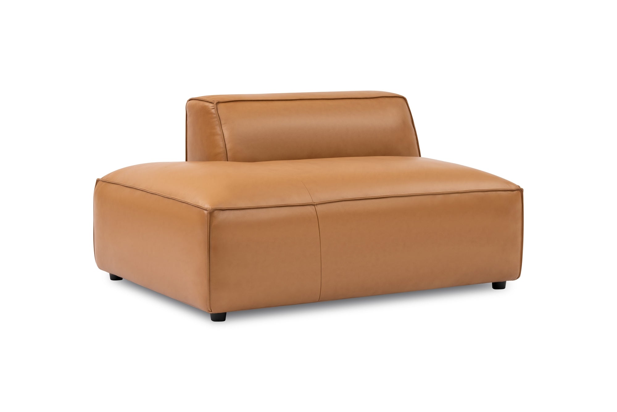 Nathan Leather Left Open-End Sofa Module