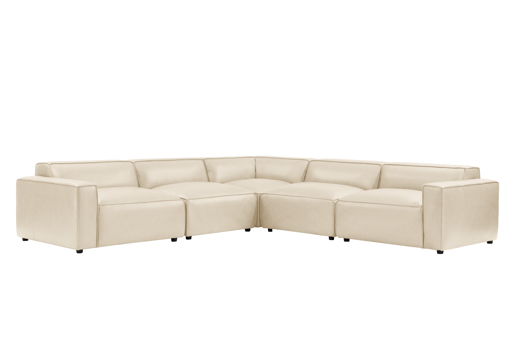 Nathan Leather Modular Corner Sectional Sofa