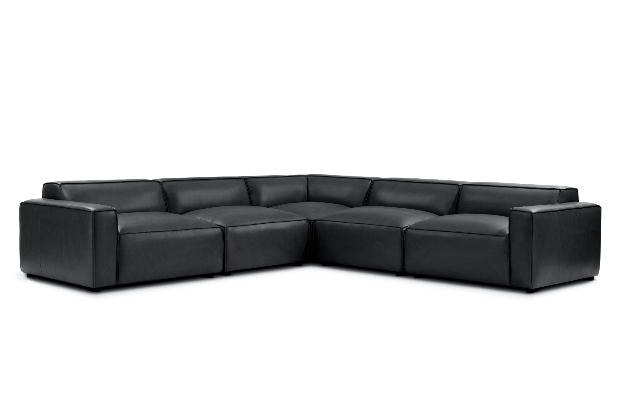 Nathan Leather Modular Corner Sectional Sofa