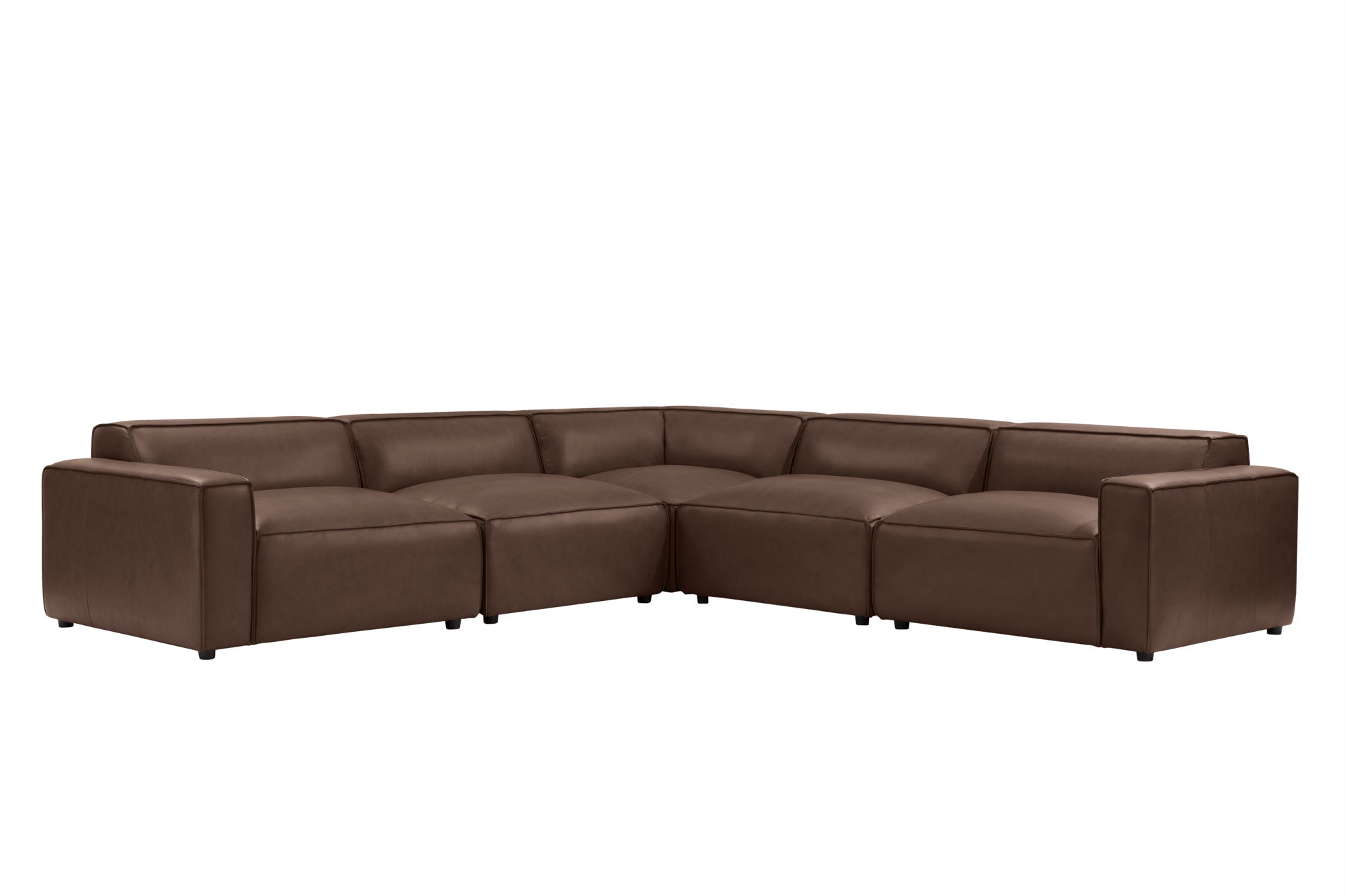 Nathan Leather Modular Corner Sectional Sofa