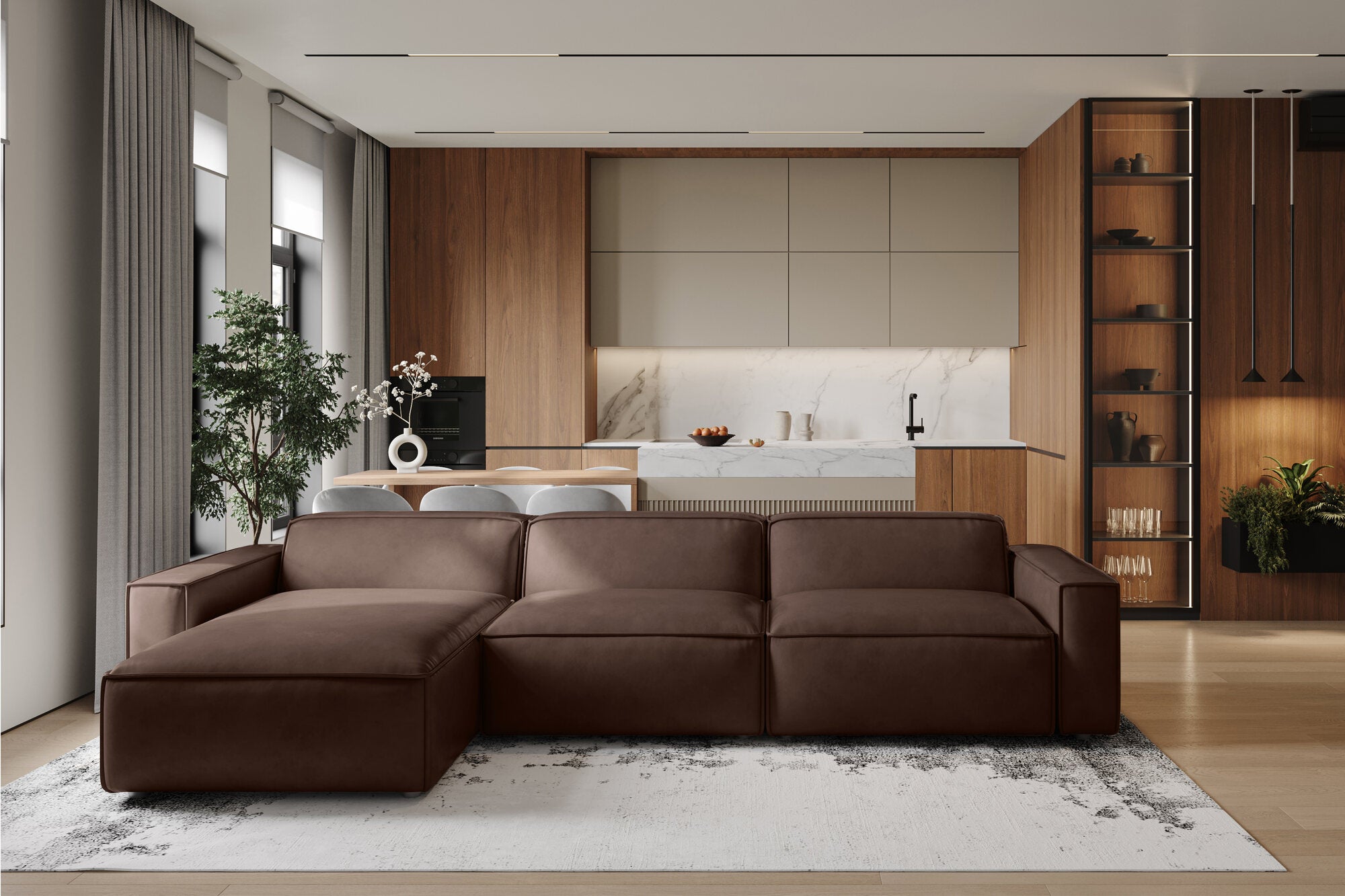 Nathan Leather Modular Sectional Sofa