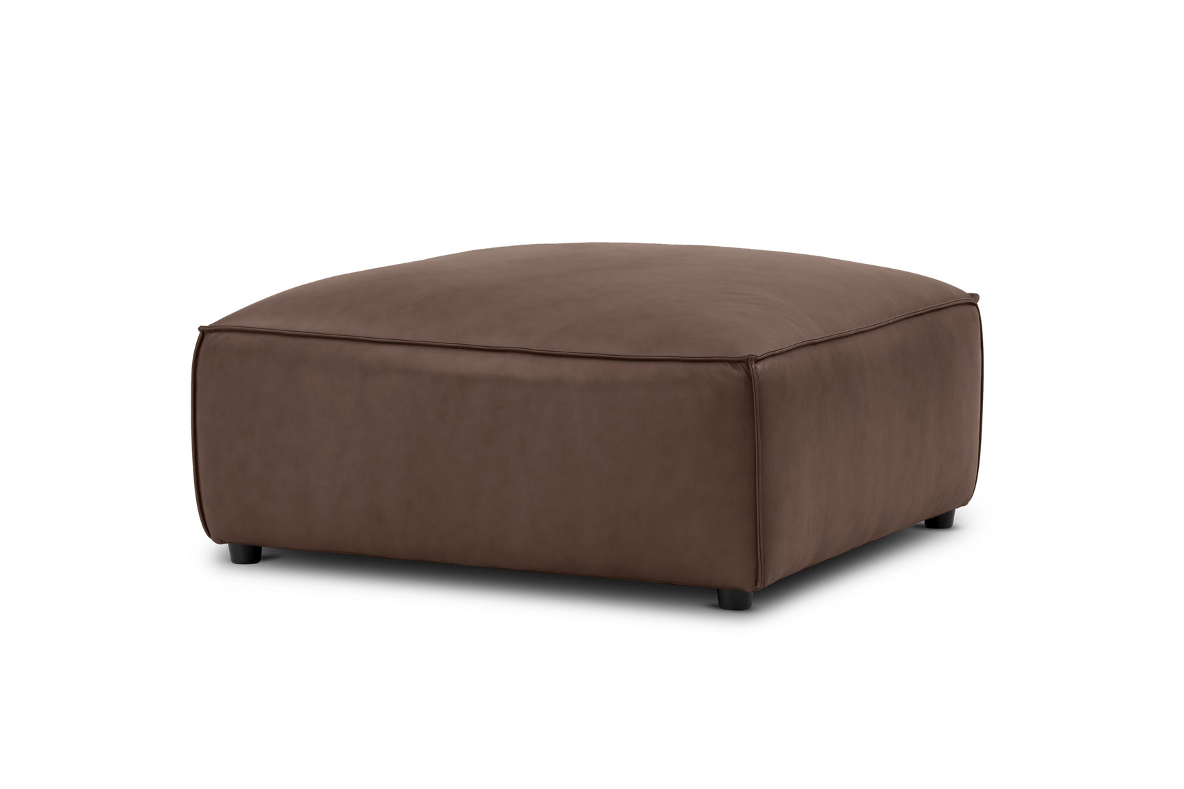 Nathan Leather Ottoman