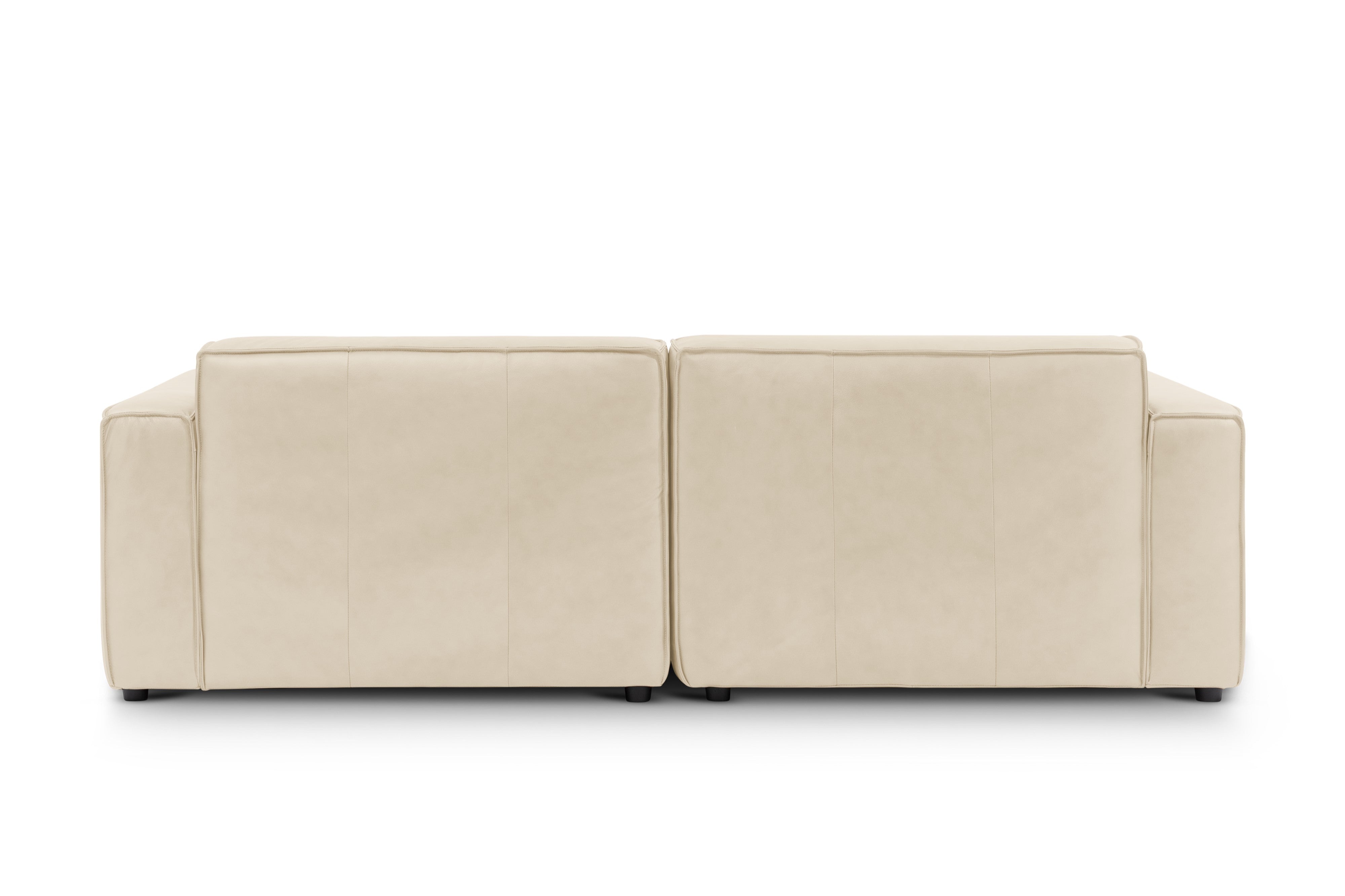 Valencia Nathan Full Aniline Leather Modular Sofa with Down Feather, Loveseat, Antique White