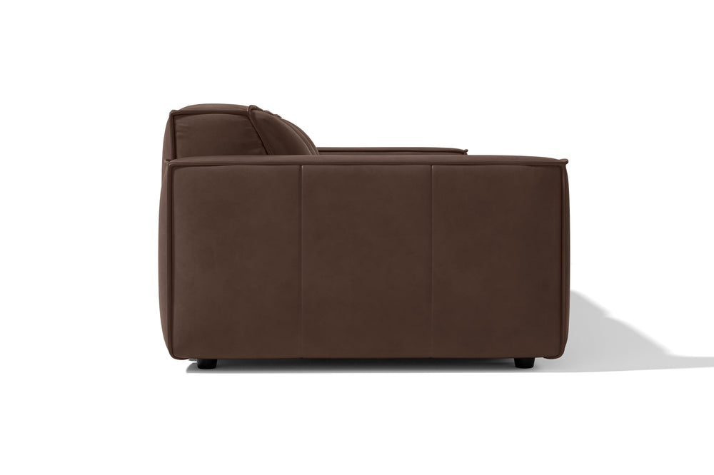 Valencia Nathan Full Aniline Leather Modular Sofa with Down Feather, Three Seats, Dark Chocolate