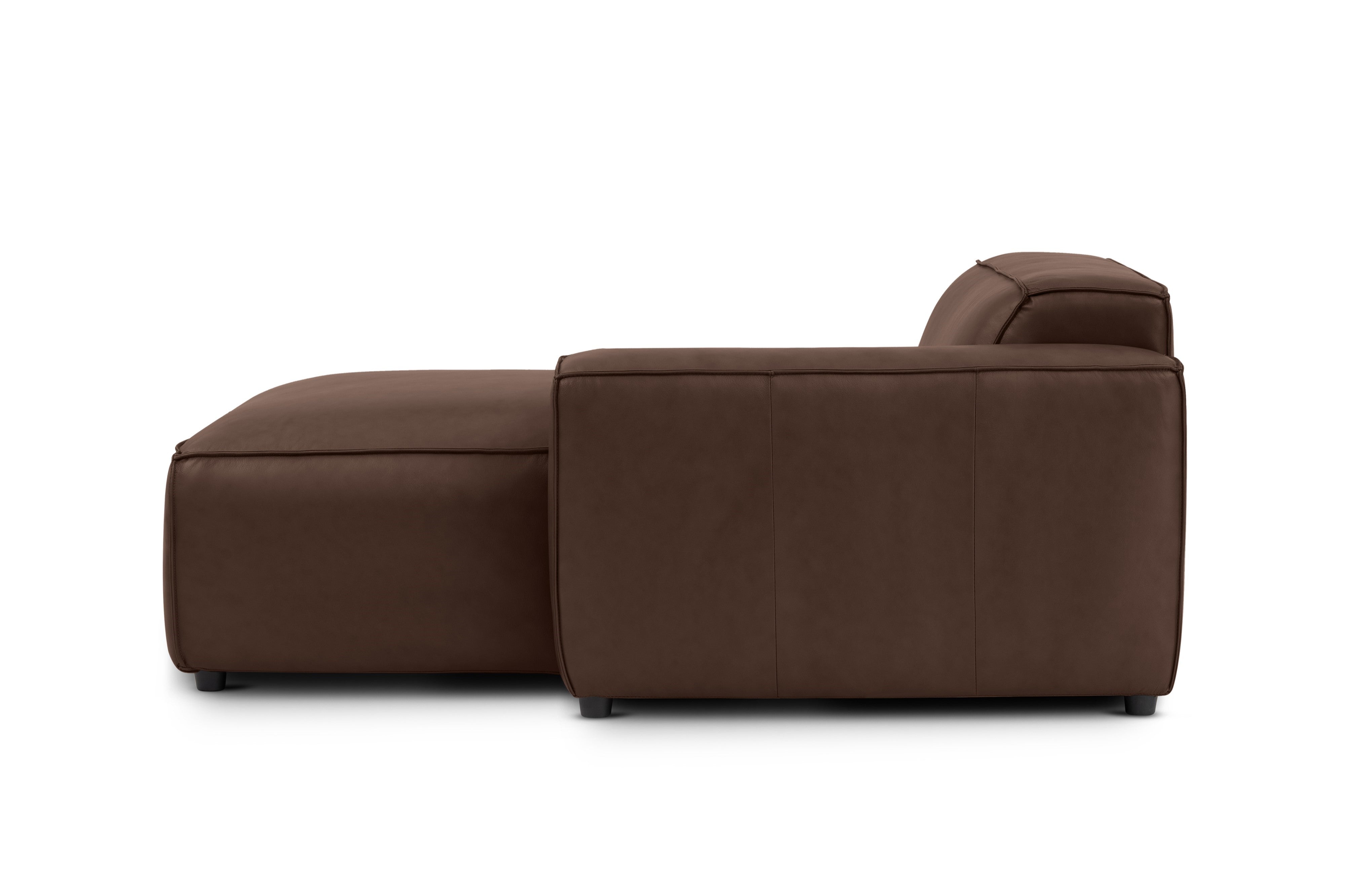 Valencia Nathan Full Aniline Leather Right-Chaise Piece, Dark Chocolate