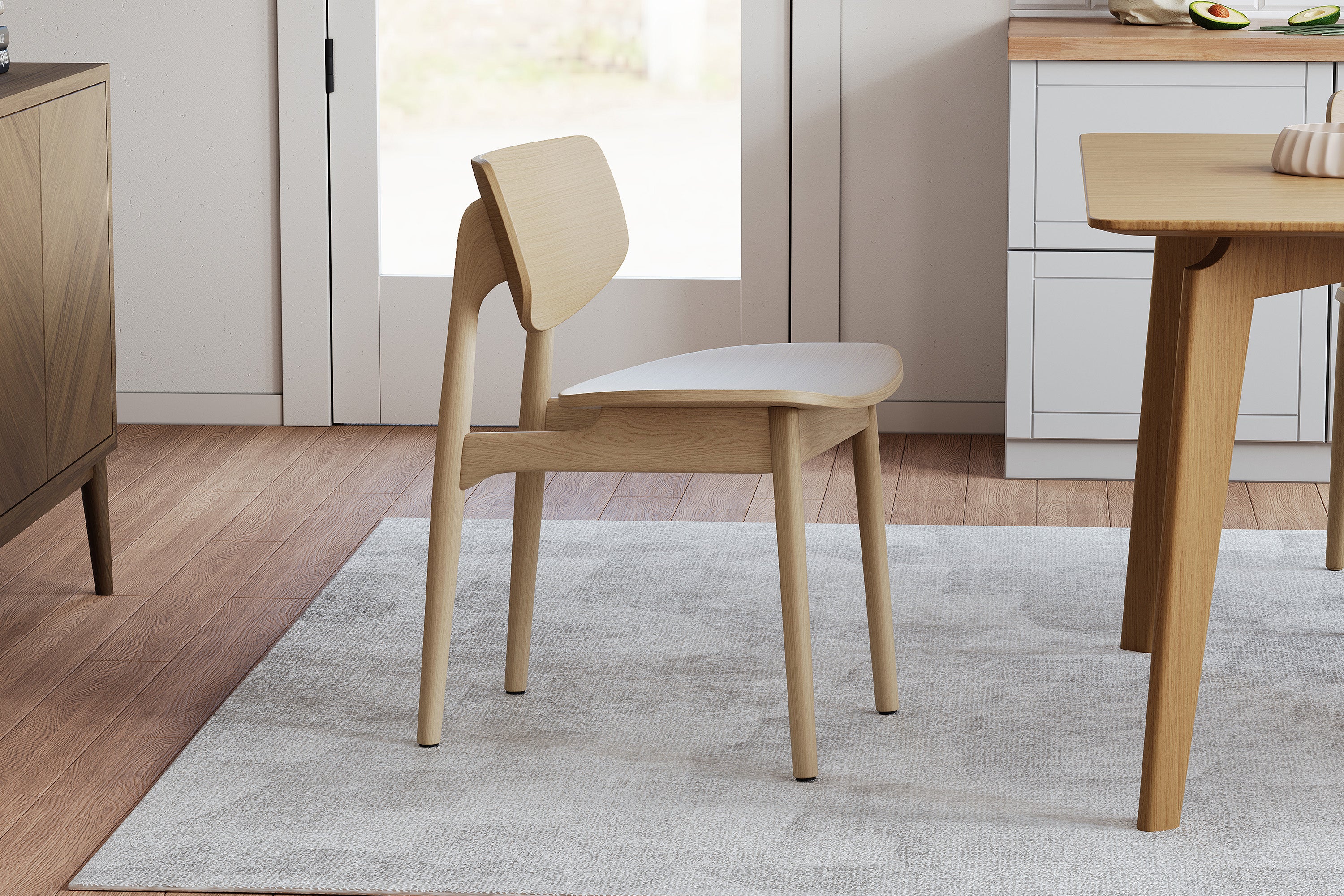 Valencia Simone Wood Dining Chair, Natural