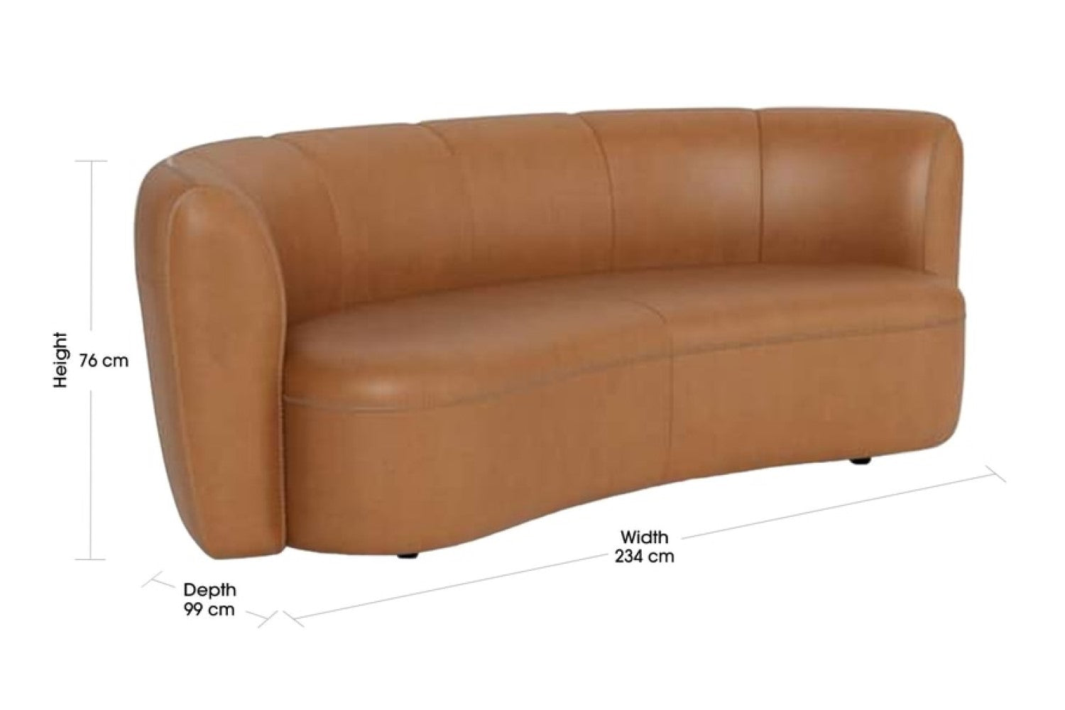 Valencia Nettie Leather Loveseat Sofa, Cognac