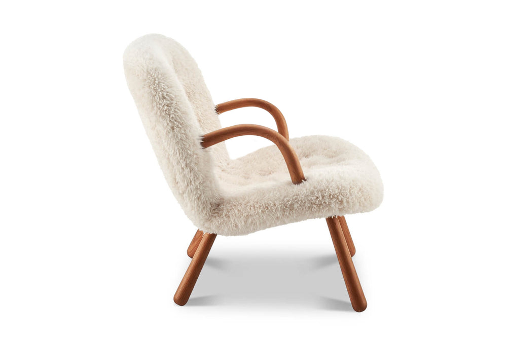 Valencia Nova Faux Sheepskin Accent Chair, Cream Color