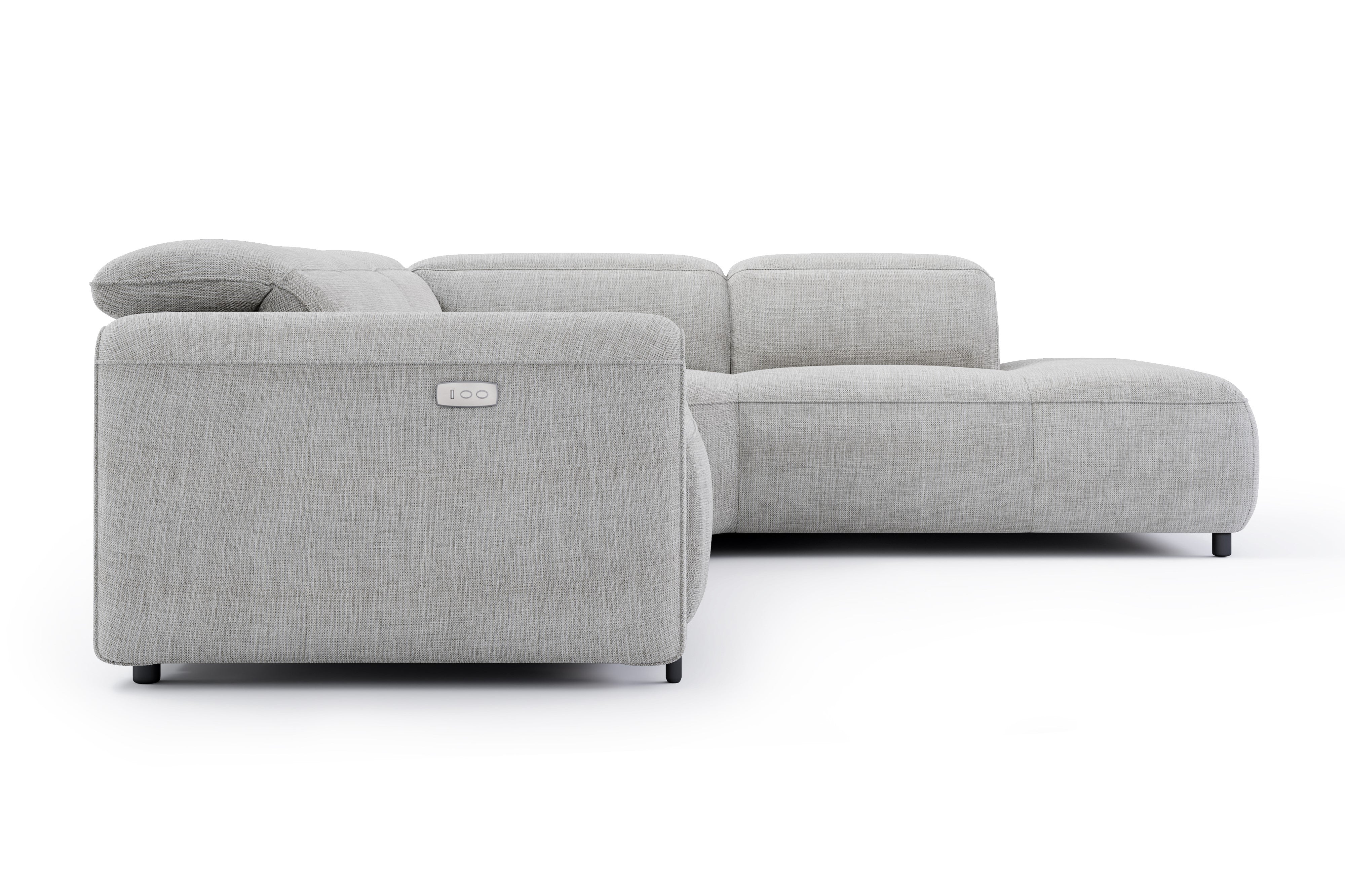 Valencia Octavia Fabric Reclining Sectional Cloud Sofa, L-Shape with Right Chaise, Light Grey