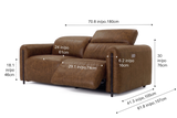 Octavia dual Reclining Sofa in distressed Italian aniline leather