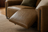 Octavia dual Reclining Sofa in distressed Italian aniline leather