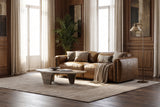 Octavia dual Reclining Sofa in distressed Italian aniline leather