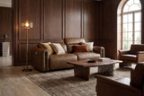 Octavia dual Reclining Sofa in distressed Italian aniline leather