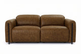 Octavia dual Reclining Sofa in distressed Italian aniline leather