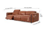 Octavia Distressed Italian Aniline Leather Dual Reclining Sofa