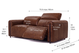 Octavia Distressed Italian Aniline Leather Dual Reclining Sofa