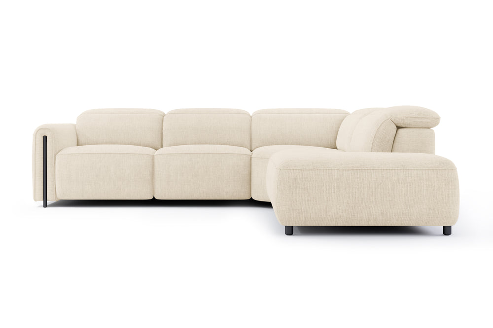 Valencia Octavia Fabric Reclining Sectional Cloud Sofa, L-Shape with Right Chaise, Beige