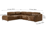Octavia reclining Corner Sectional in distressed Italian aniline leather