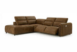 Octavia reclining Corner Sectional in distressed Italian aniline leather
