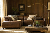 Octavia reclining Corner Sectional in distressed Italian aniline leather