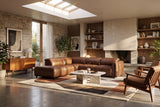 Octavia reclining Corner Sectional in distressed Italian aniline leather