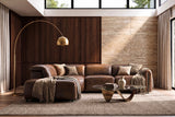 Octavia reclining Corner Sectional in distressed Italian aniline leather