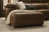 Octavia reclining Corner Sectional in distressed Italian aniline leather