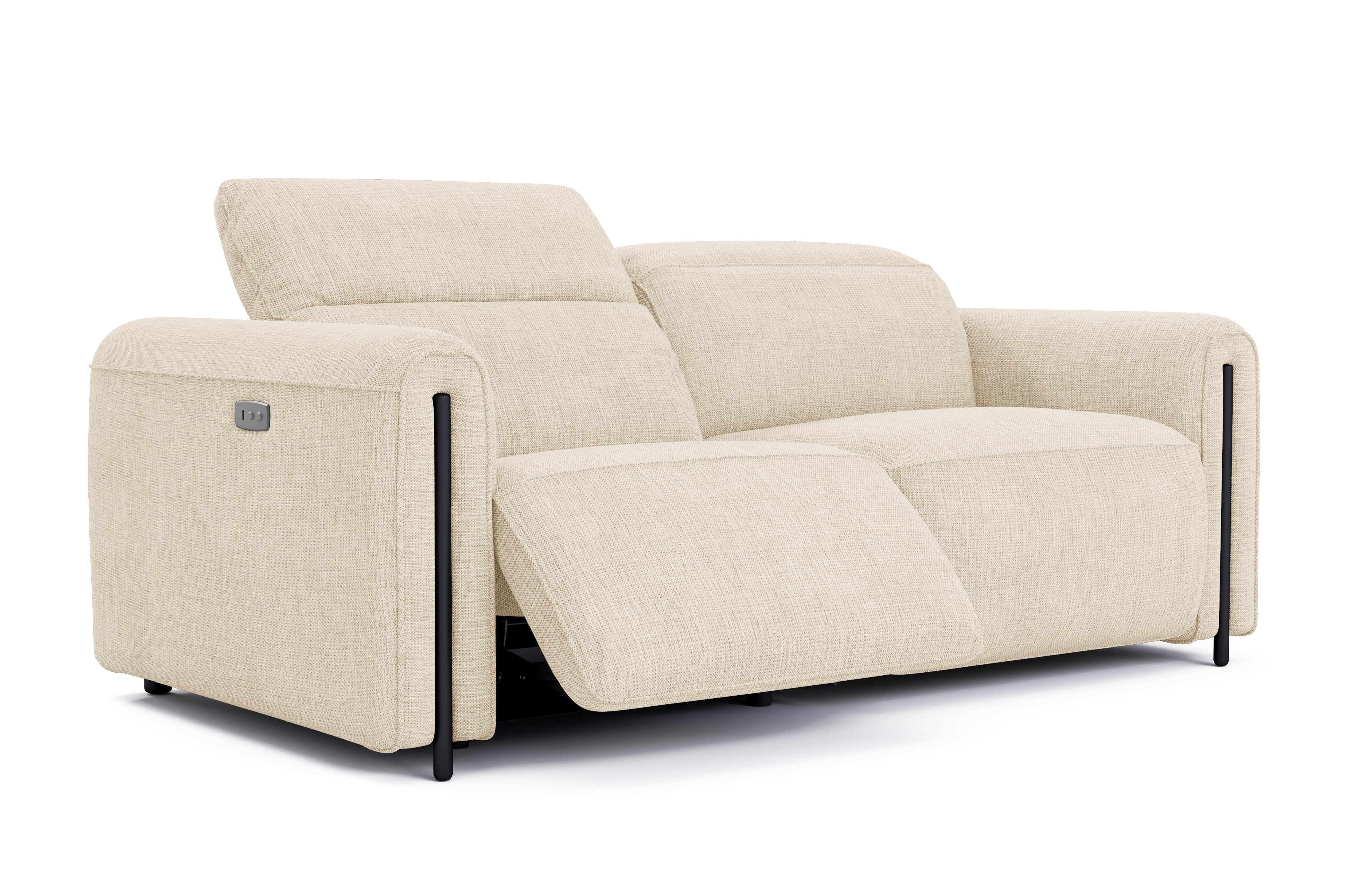 Valencia Octavia Fabric Dual Reclining Cloud Loveseat Sofa, Beige