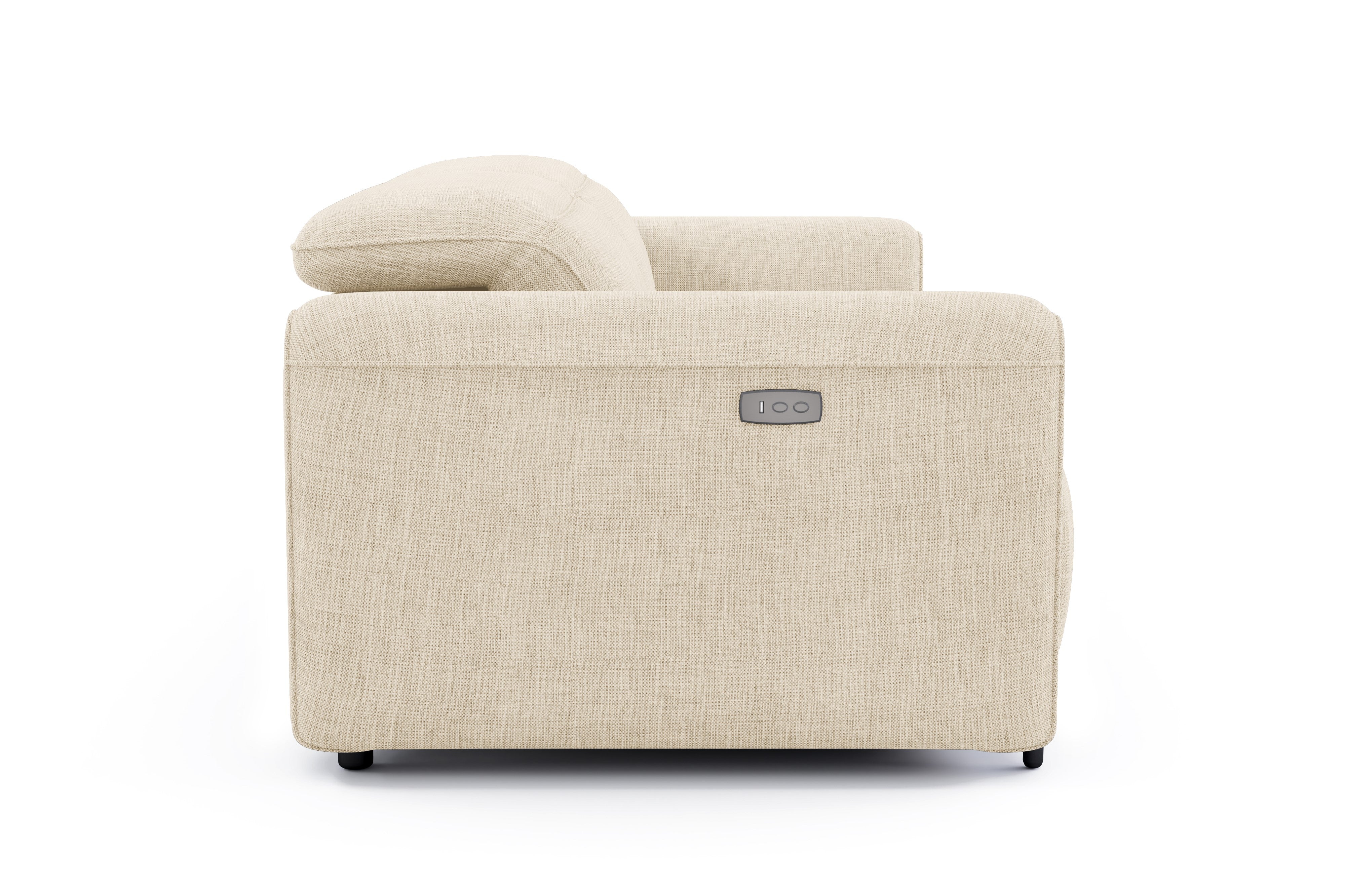 Valencia Octavia Fabric Dual Reclining Cloud Loveseat Sofa, Beige