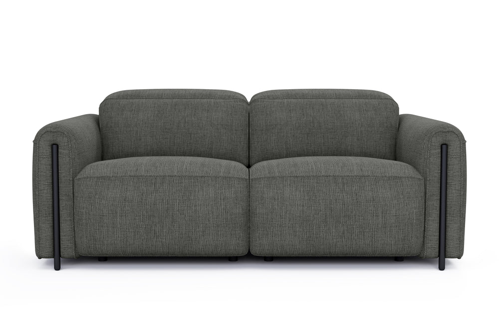 Valencia Octavia Fabric Dual Reclining Cloud Loveseat Sofa, Dark Grey