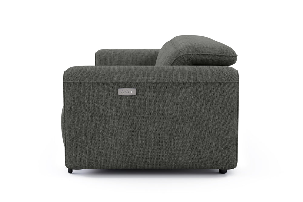 Valencia Octavia Fabric Dual Reclining Cloud Loveseat Sofa, Dark Grey