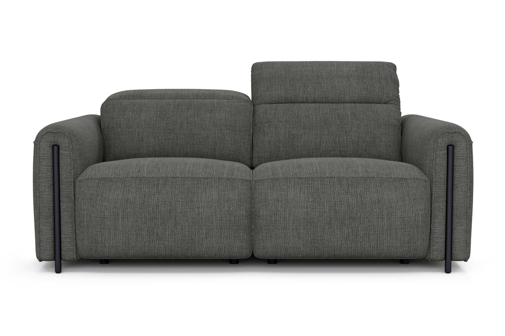 Valencia Octavia Fabric Dual Reclining Cloud Loveseat Sofa, Dark Grey