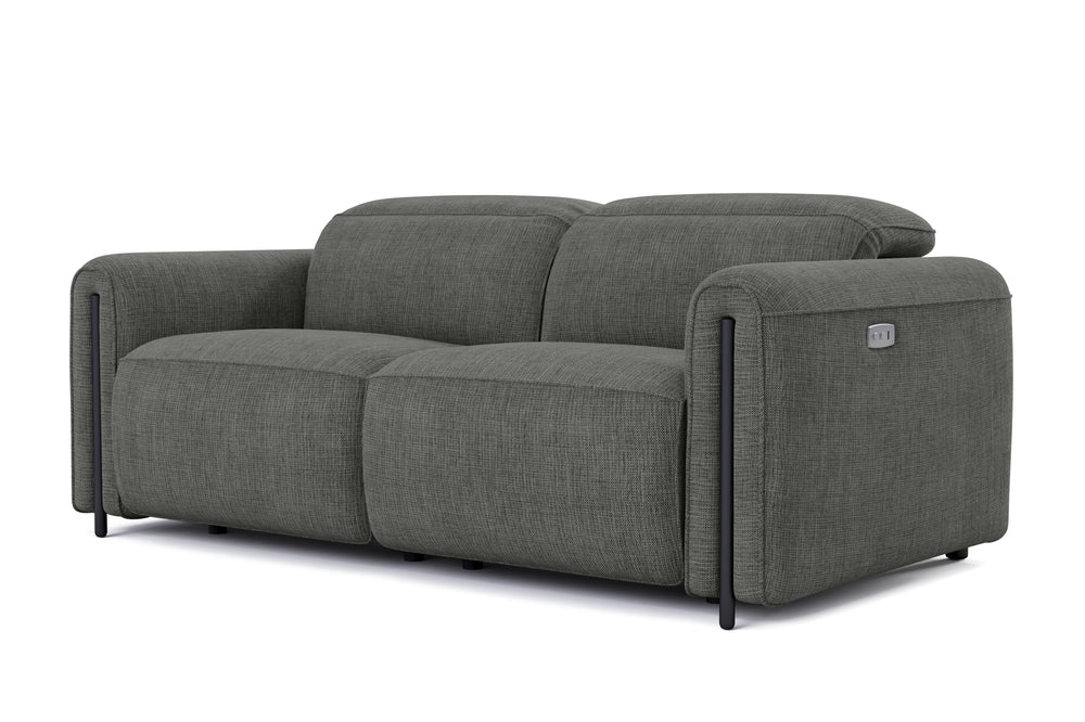 Valencia Octavia Fabric Dual Reclining Cloud Loveseat Sofa, Dark Grey