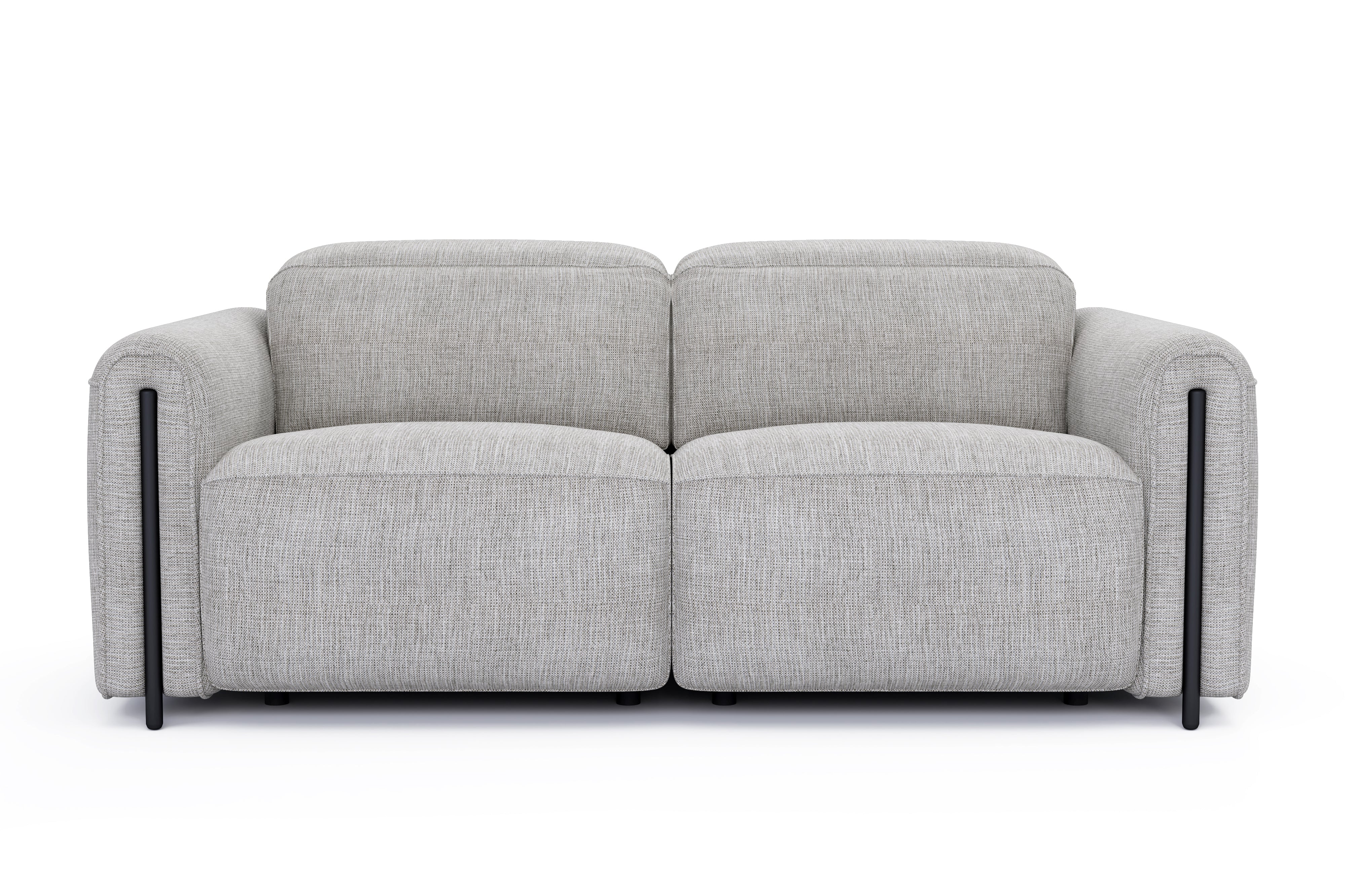 Valencia Octavia Fabric Dual Reclining Cloud Loveseat Sofa, Light Grey