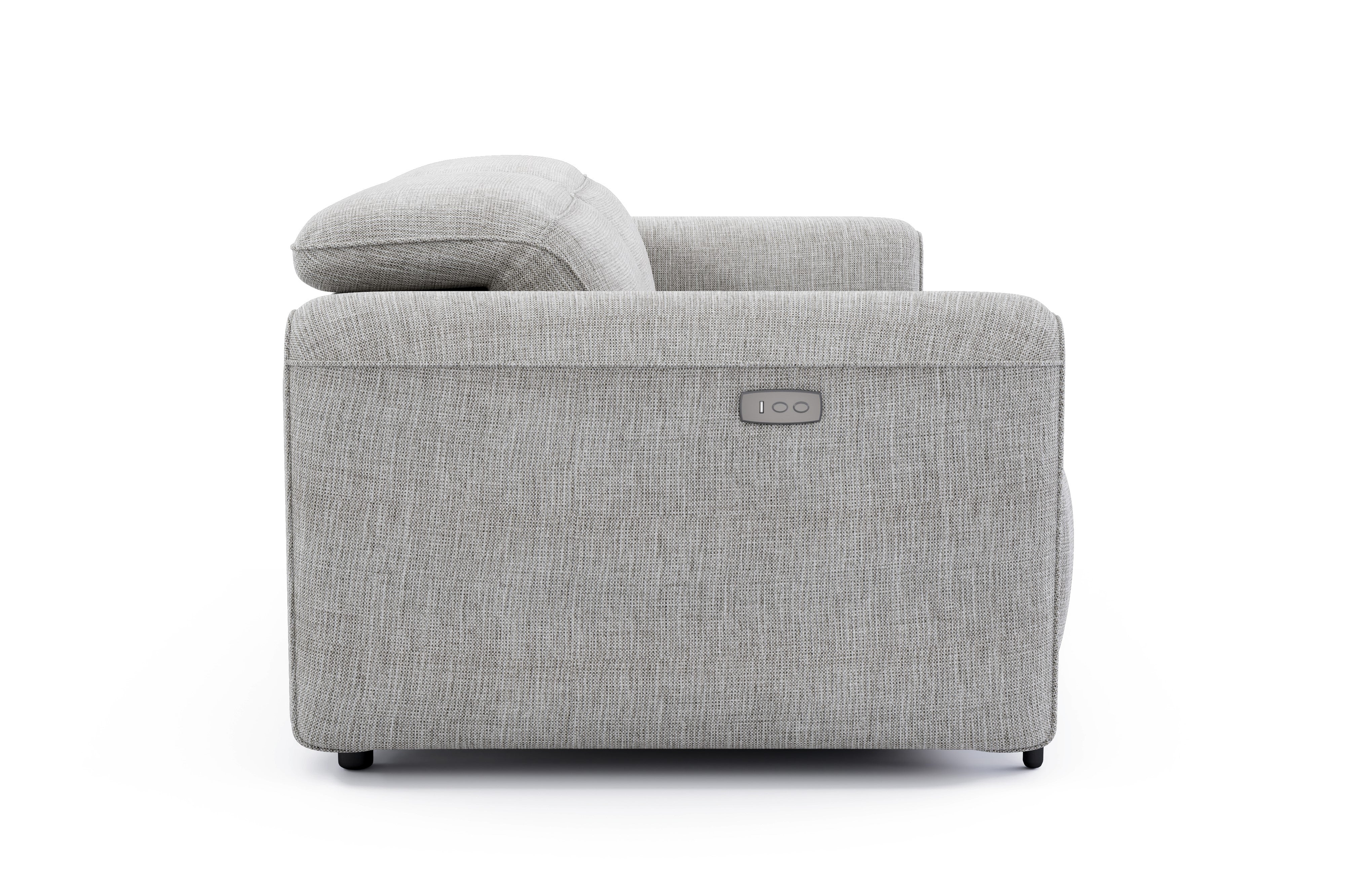 Valencia Octavia Fabric Dual Reclining Cloud Loveseat Sofa, Light Grey