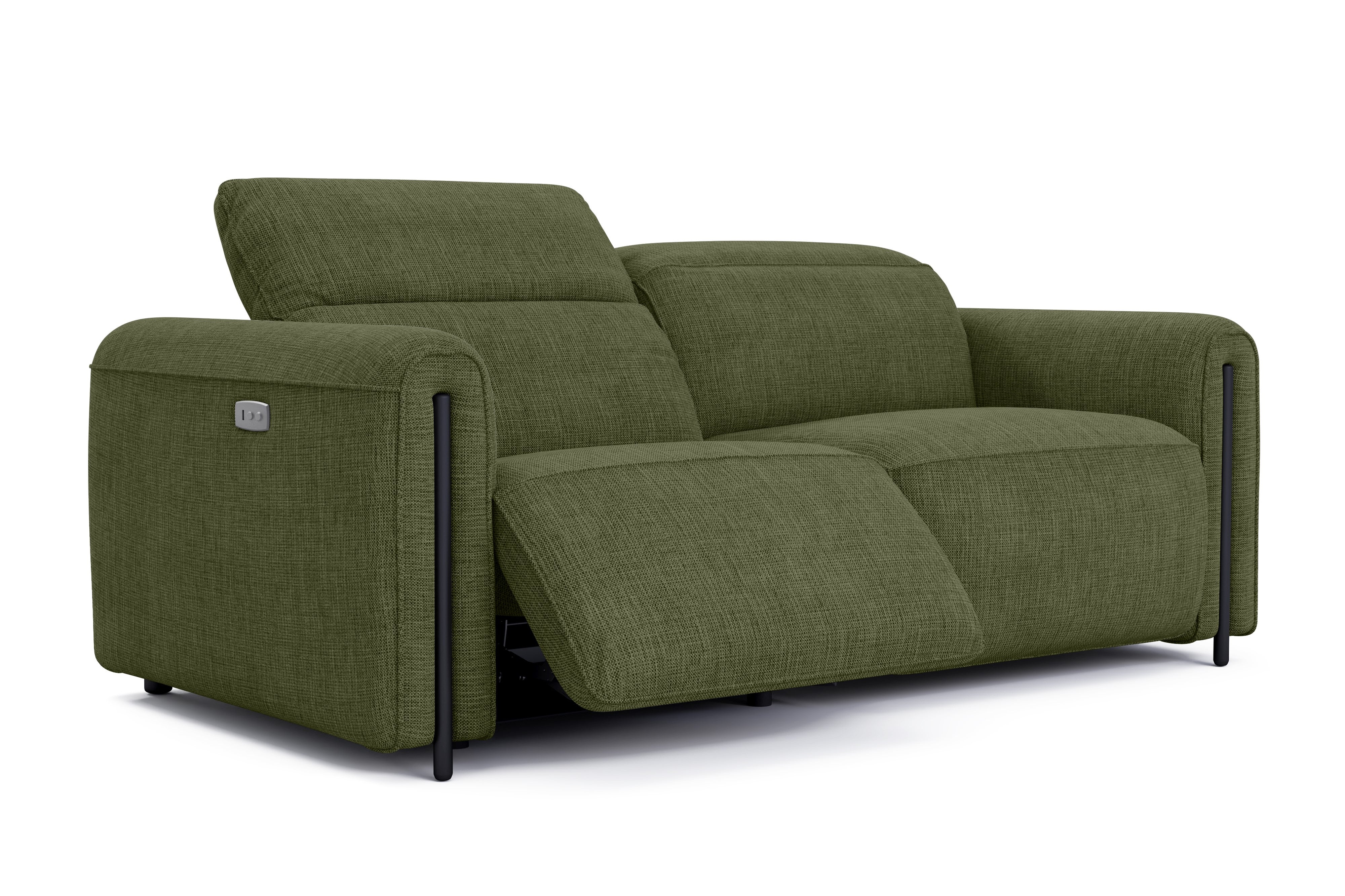 Valencia Octavia Fabric Dual Reclining Cloud Loveseat Sofa, Olive Green