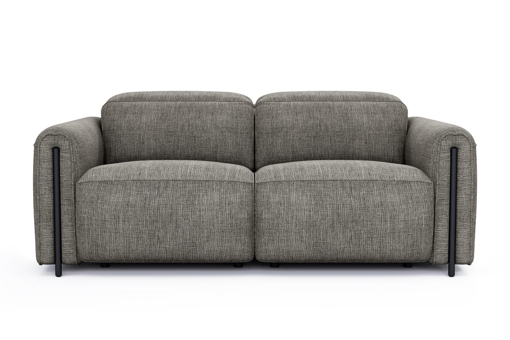 Valencia Octavia Fabric Dual Reclining Cloud Loveseat Sofa, Dark Grey