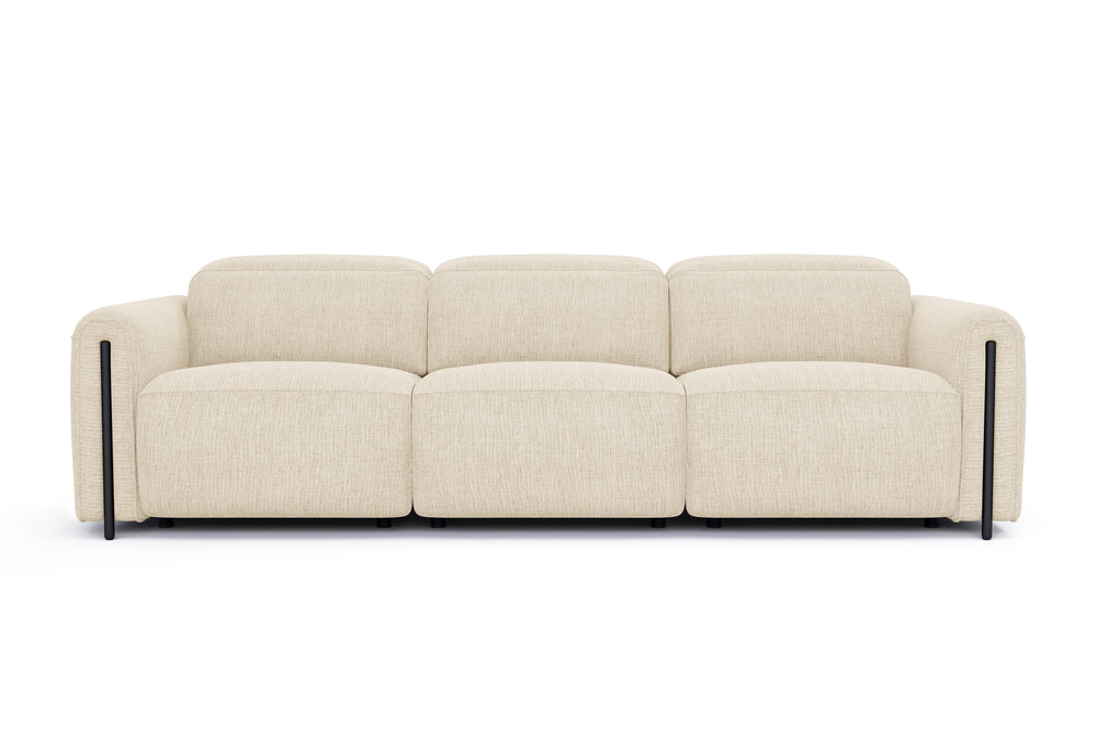 Valencia Octavia Fabric Dual Reclining Cloud Three Seats Sofa, Beige