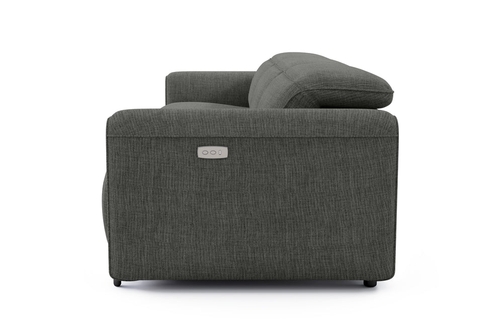 Valencia Octavia Fabric Dual Reclining Cloud Three Seats Sofa, Dark Grey