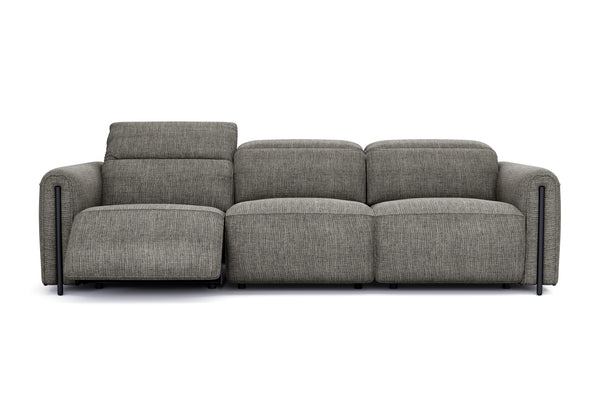 Valencia Octavia Fabric Dual Reclining Cloud Three Seats Sofa, Dark Gr