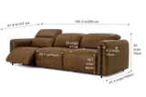 Octavia dual Reclining Sofa in distressed Italian aniline leather
