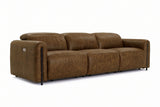 Octavia dual Reclining Sofa in distressed Italian aniline leather
