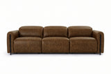 Octavia dual Reclining Sofa in distressed Italian aniline leather