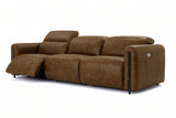 Octavia dual Reclining Sofa in distressed Italian aniline leather